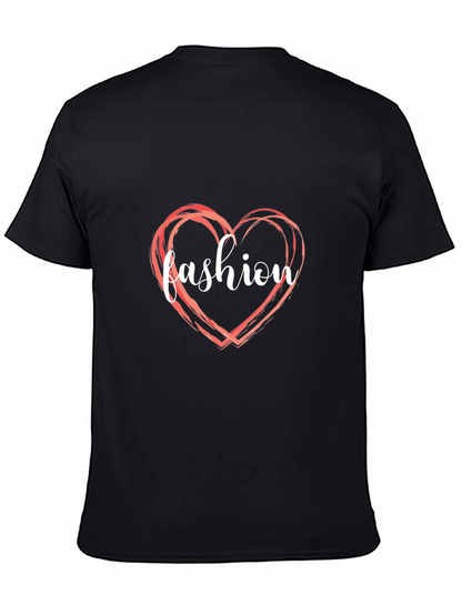 Camiseta Negra Fashion Heart para Hombre