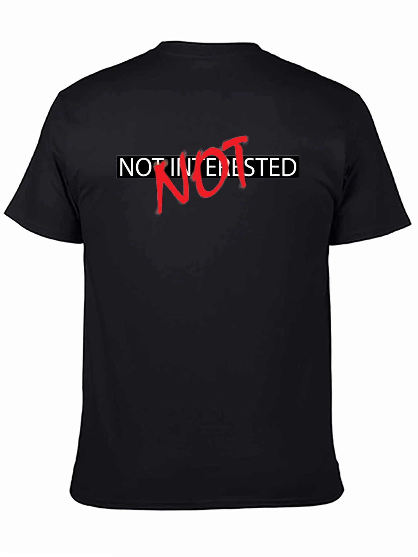 Camiseta Negra: No Interesado - Estilo Casual