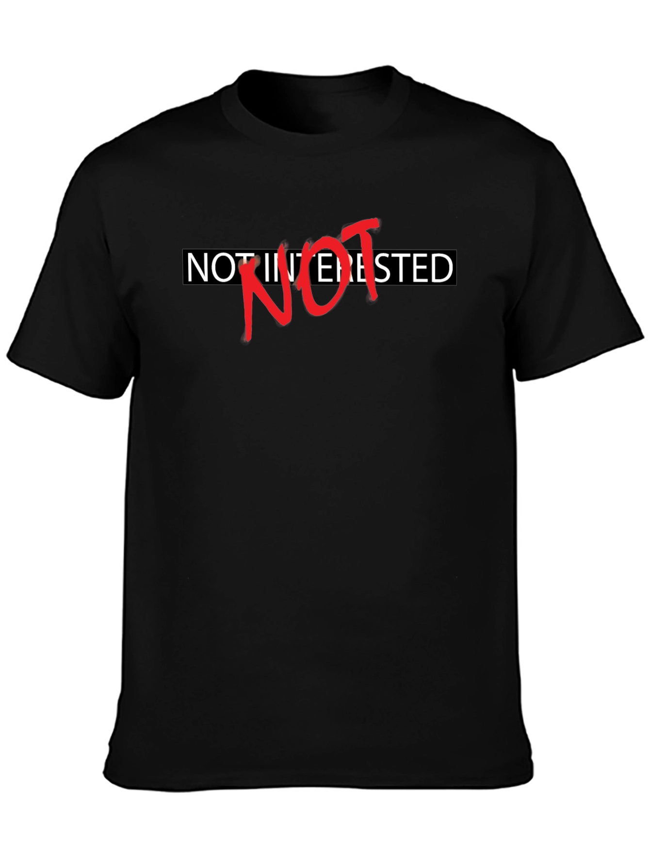 Camiseta Negra: No Interesado - Estilo Casual
