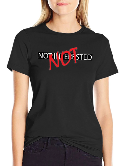 Camiseta Negra: No Interesado - Estilo Casual