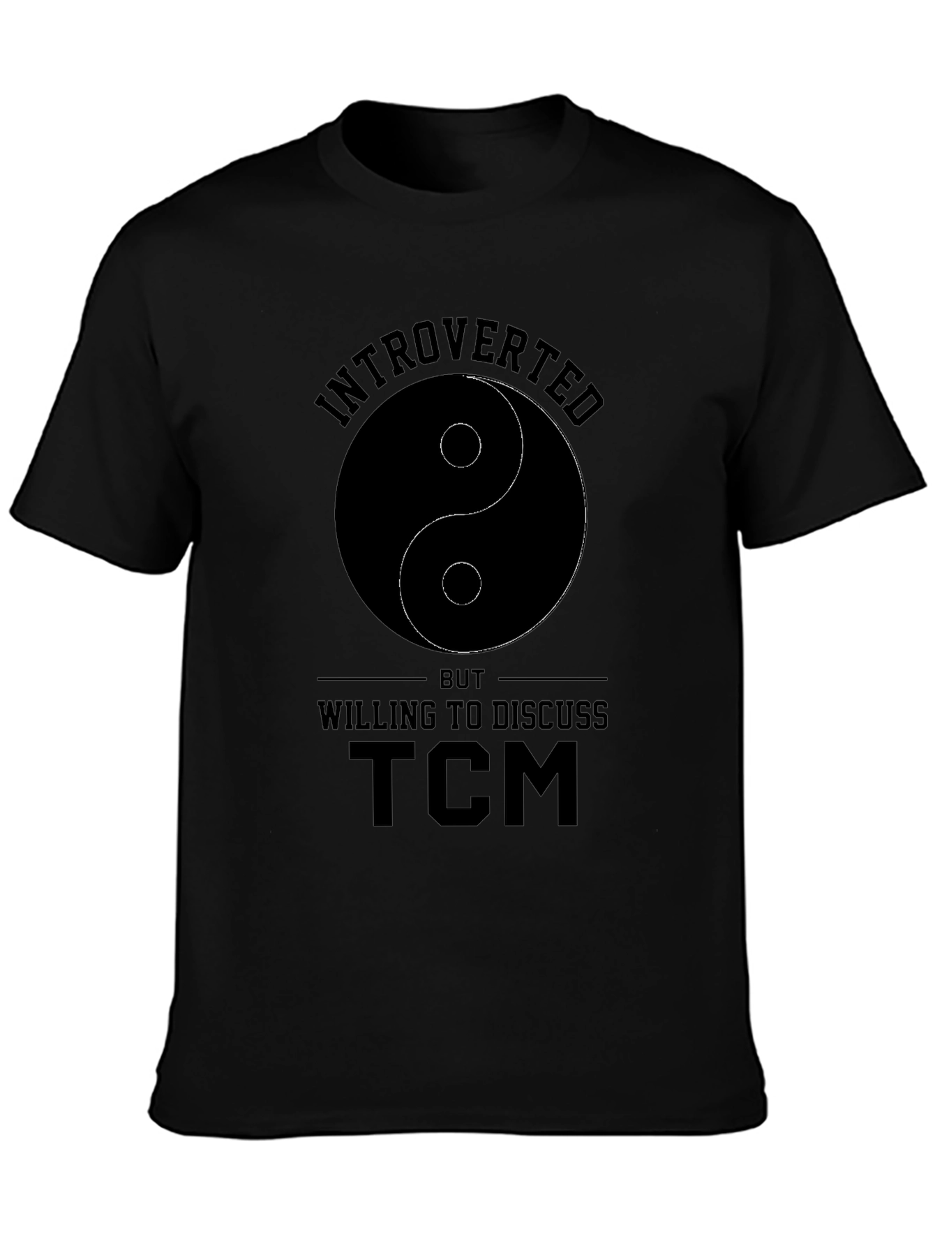 Camiseta Negra Introvertido Yin Yang TCM
