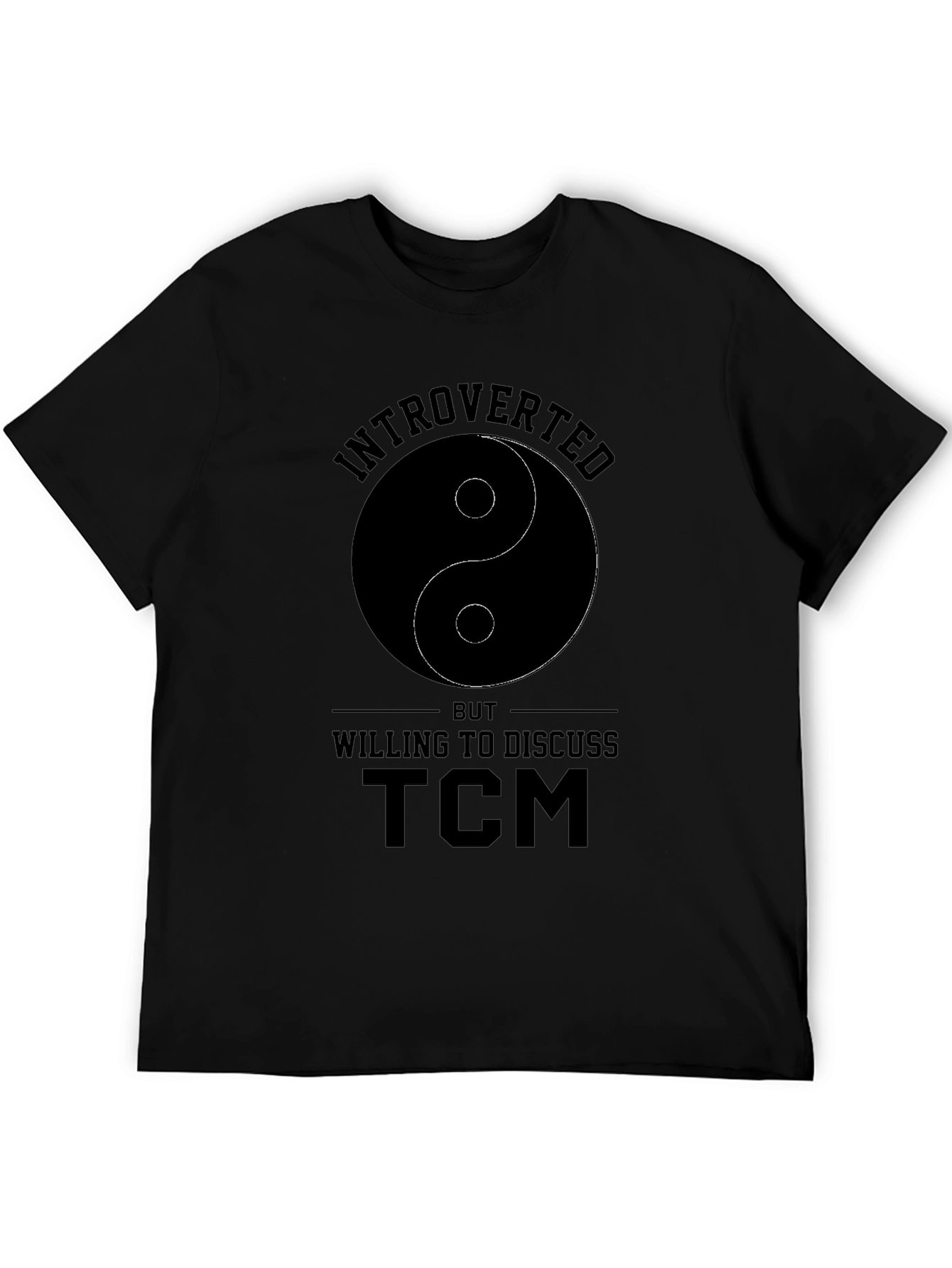 Camiseta Negra Introvertido Yin Yang TCM