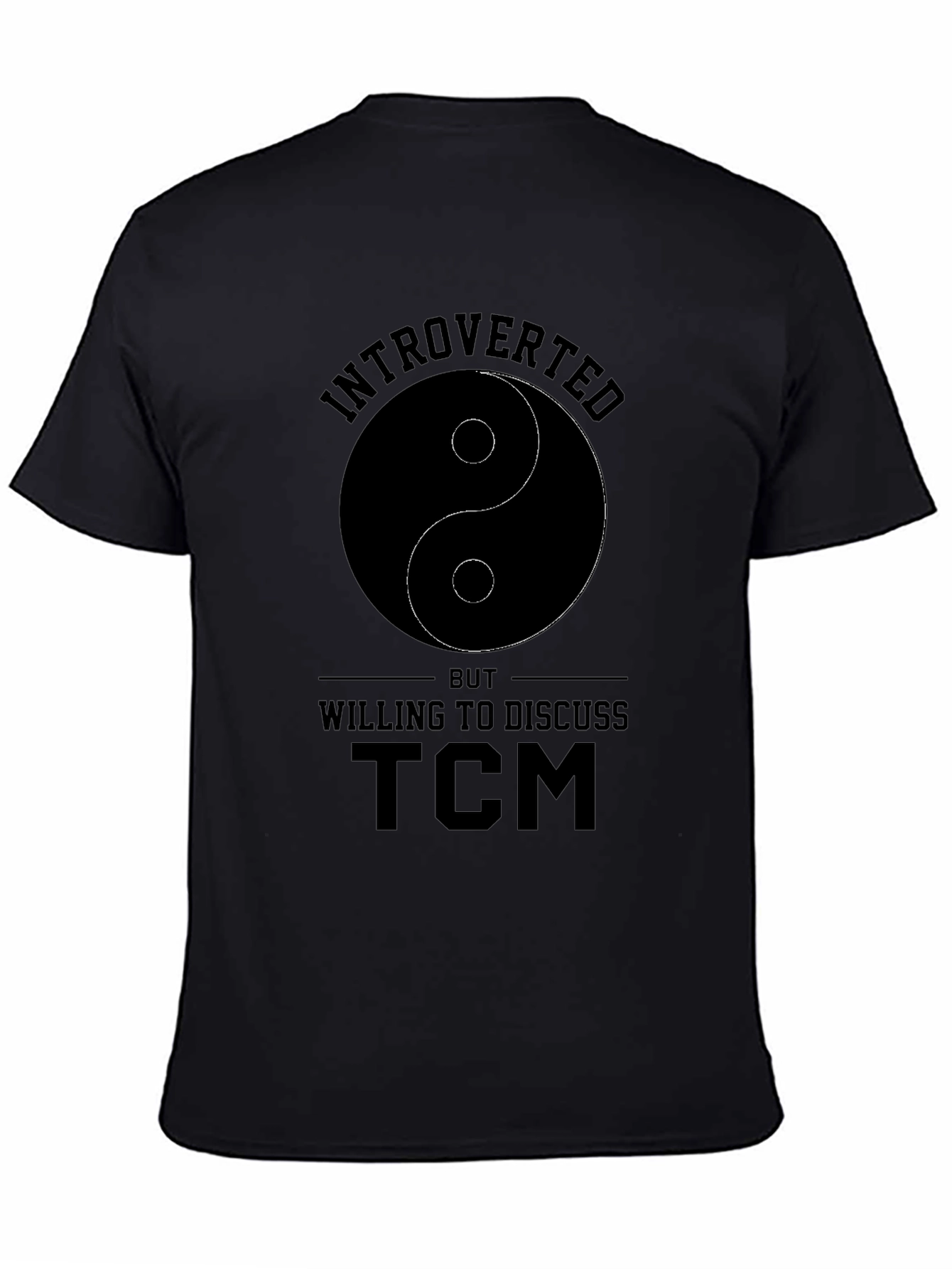Camiseta Negra Introvertido Yin Yang TCM