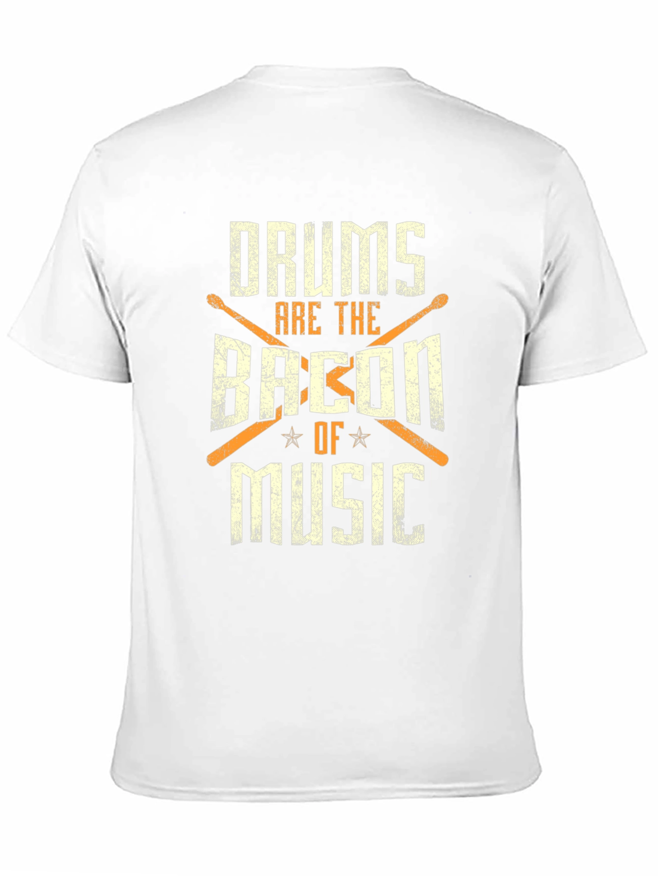 Camiseta Negra: Drums Are The Bacon Of Music