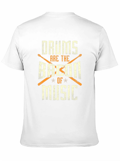 Camiseta Negra: Drums Are The Bacon Of Music