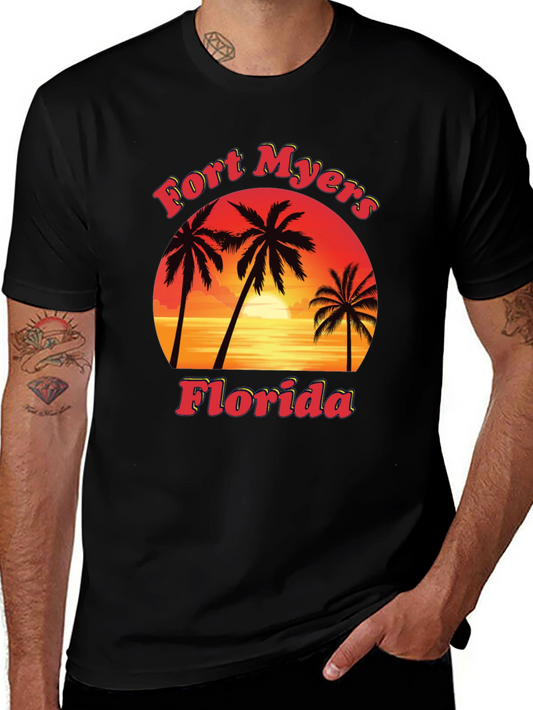 Camiseta Negra con Diseño de Fort Myers Florida