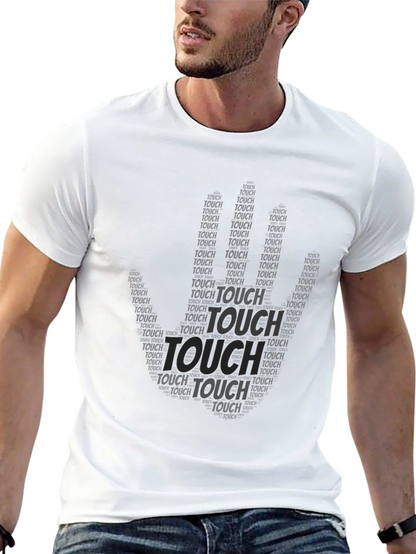 Camiseta Negra Hombre con Diseño Touch
