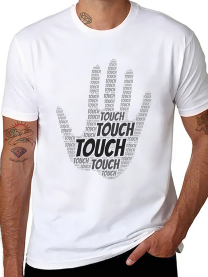 Camiseta Negra Hombre con Diseño Touch