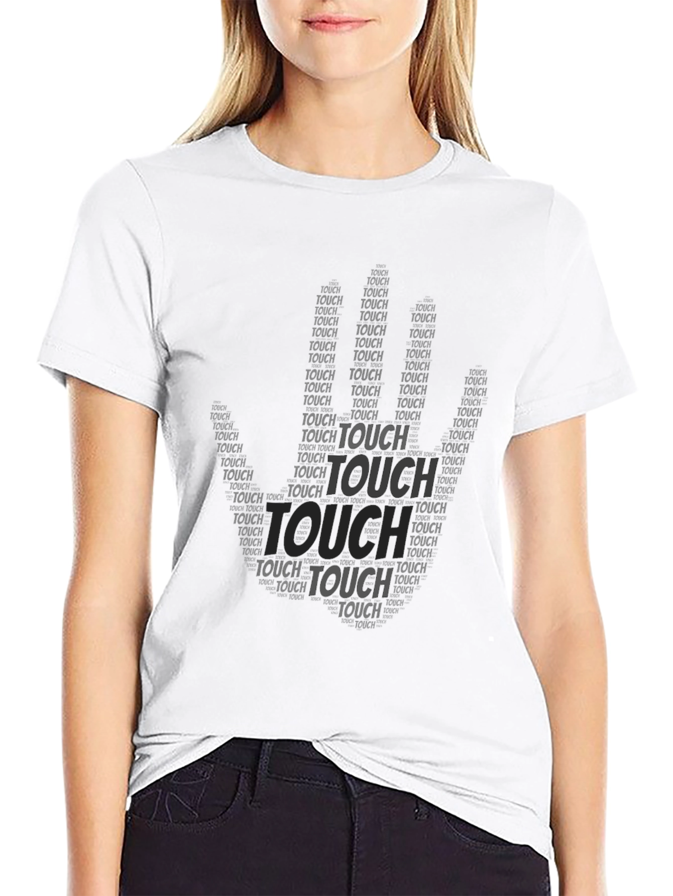 Camiseta Negra Hombre con Diseño Touch