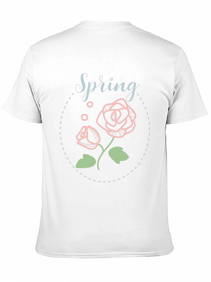 Camiseta Negra Floral Spring Para Hombre