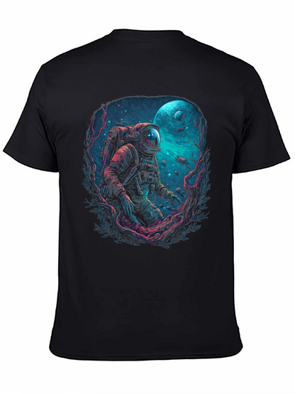 Camiseta Negra con Diseño de Astronauta Submarino
