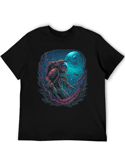 Camiseta Negra con Diseño de Astronauta Submarino