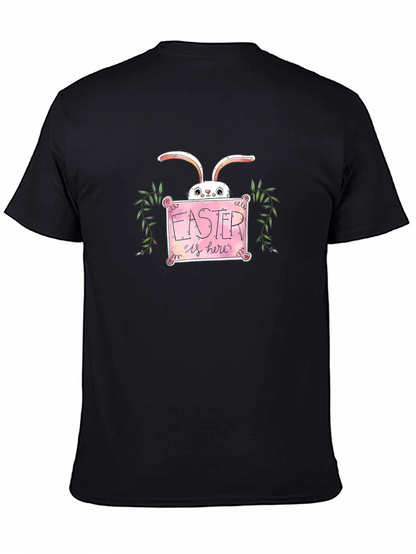 Camiseta Negra Conejo de Pascua Easter is here