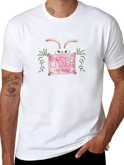 Camiseta Negra Conejo de Pascua Easter is here