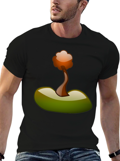 Camiseta Negra con Diseño Abstracto de Árbol
