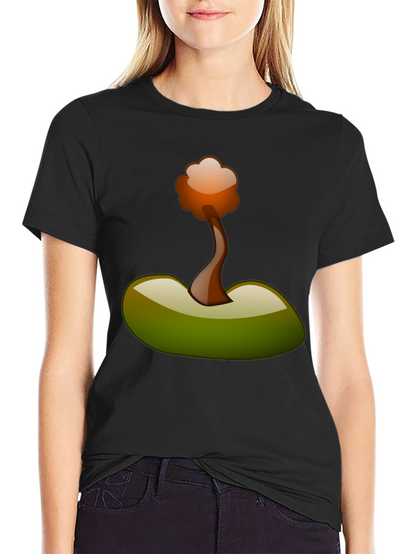 Camiseta Negra con Diseño Abstracto de Árbol