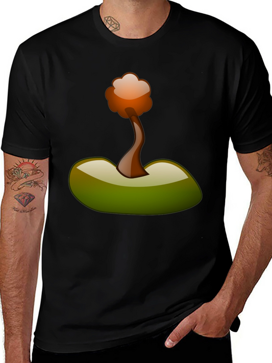 Camiseta Negra con Diseño Abstracto de Árbol