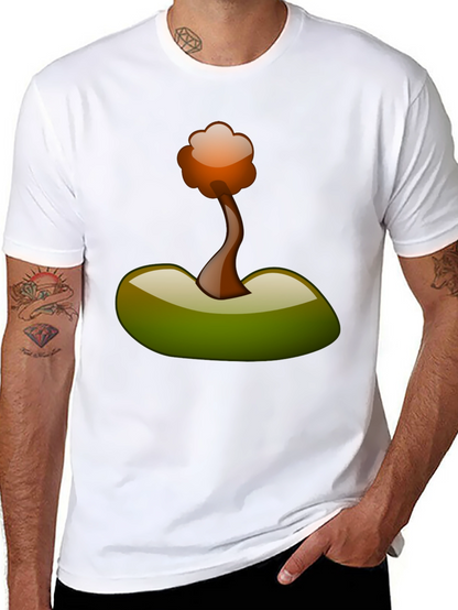 Camiseta Negra con Diseño Abstracto de Árbol
