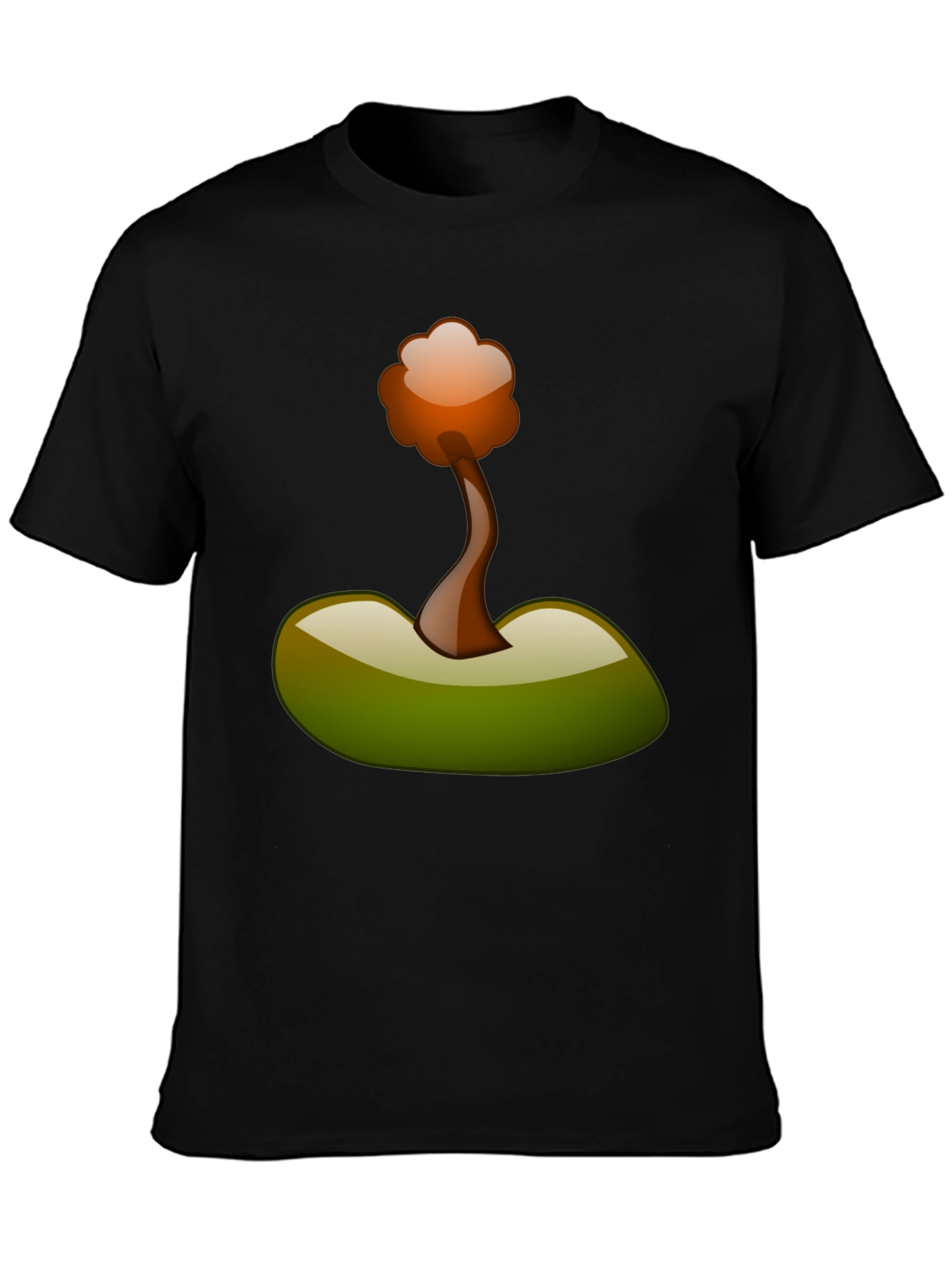 Camiseta Negra con Diseño Abstracto de Árbol