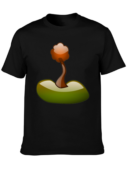 Camiseta Negra con Diseño Abstracto de Árbol
