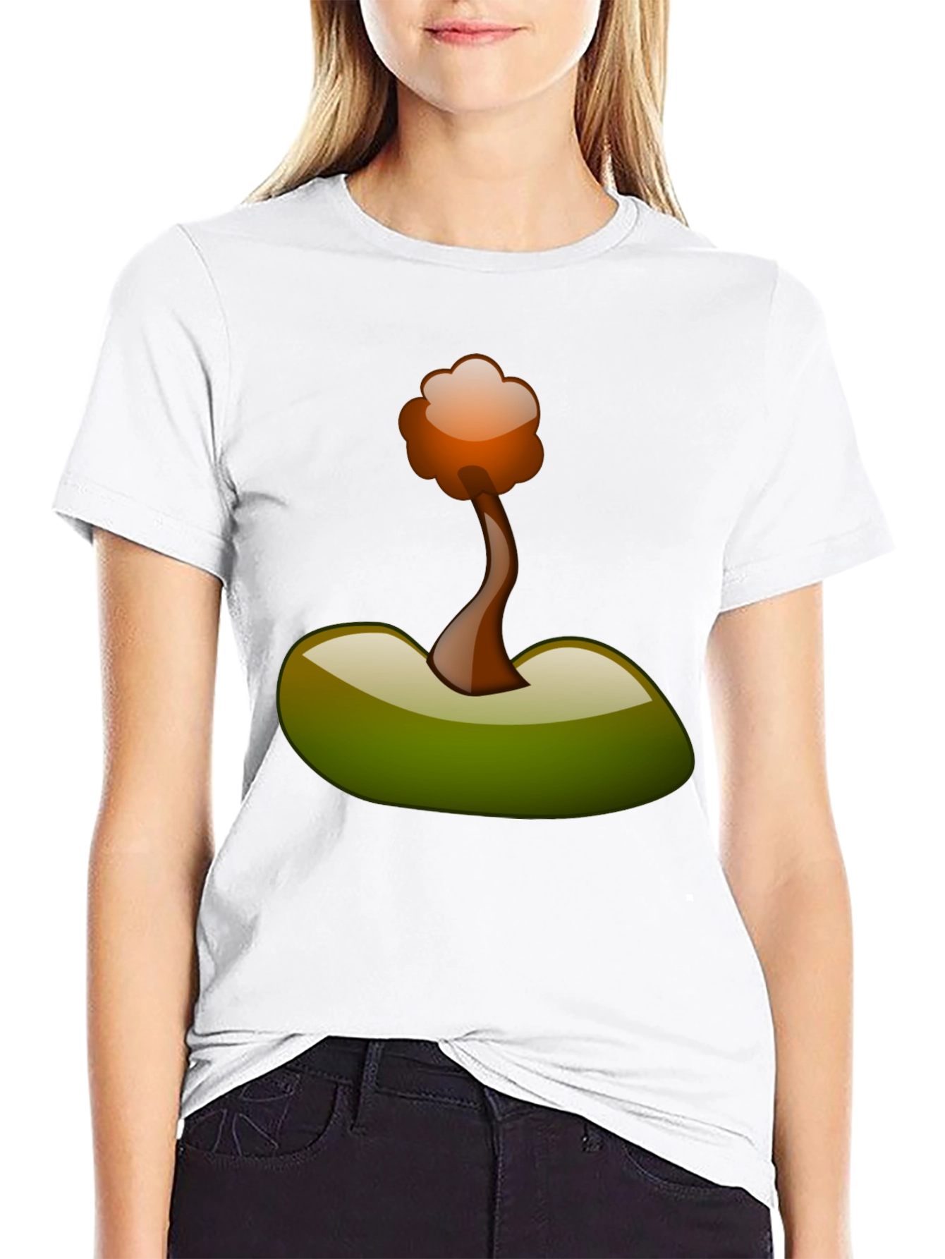 Camiseta Negra con Diseño Abstracto de Árbol