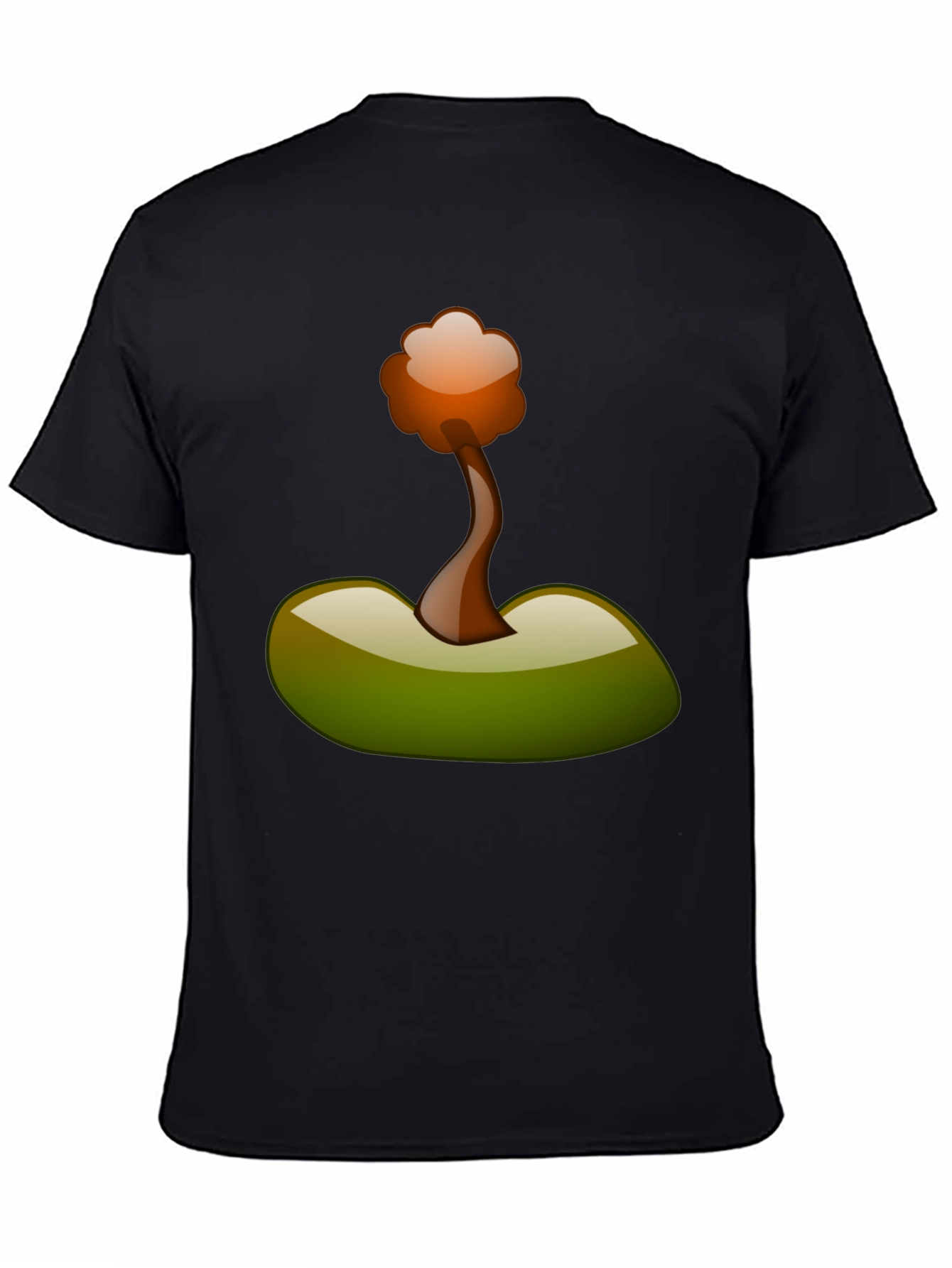 Camiseta Negra con Diseño Abstracto de Árbol
