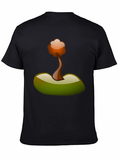 Camiseta Negra con Diseño Abstracto de Árbol