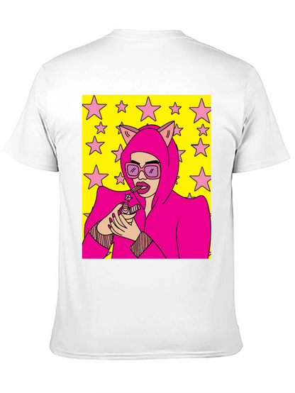 Camiseta Negra con Diseño Pop Art Femenino