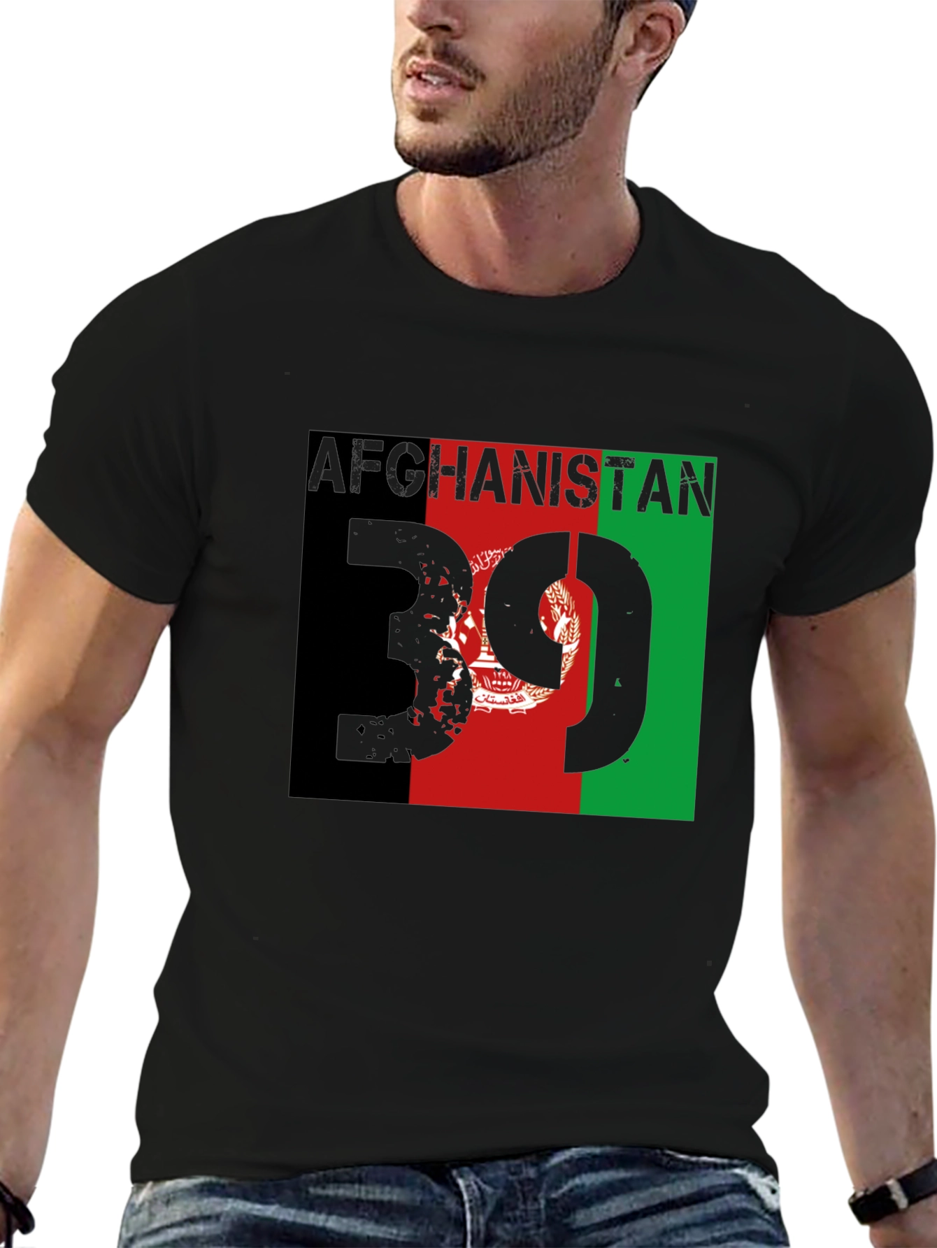 Camiseta Negra Afganistán Número 39