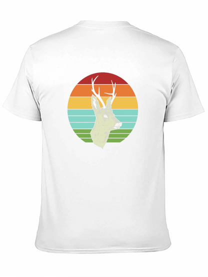 Camiseta Negra con Diseño de Ciervo Retro