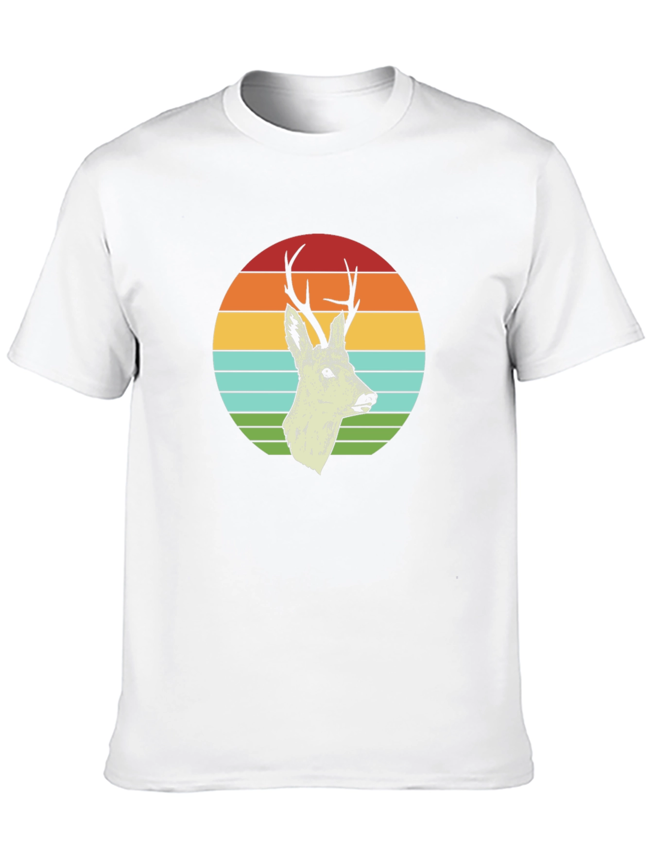 Camiseta Negra con Diseño de Ciervo Retro