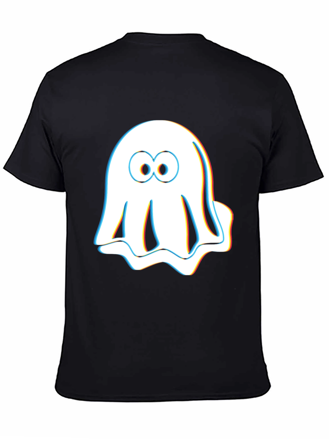 Camiseta Negra con Fantasma Estereoscópico