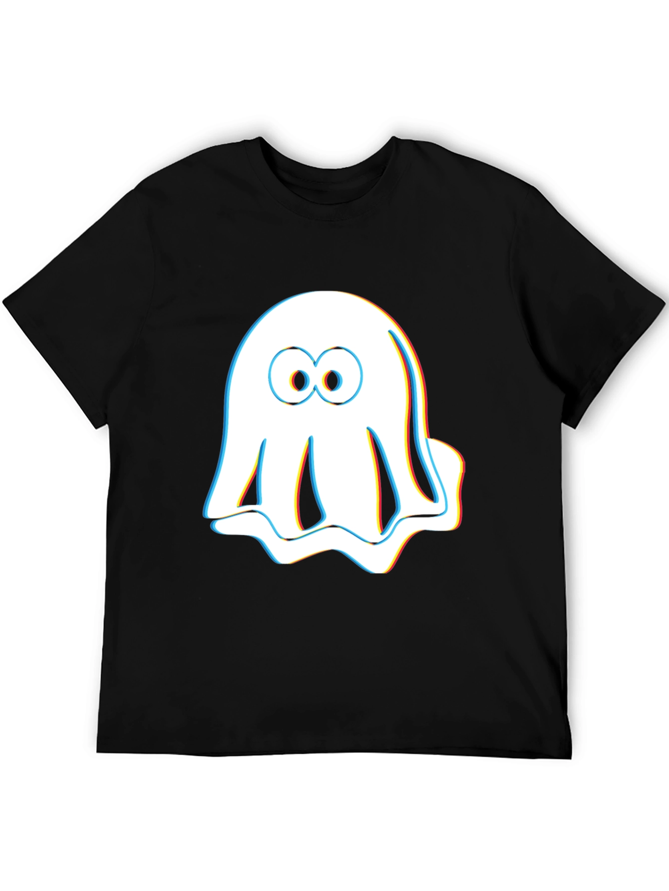 Camiseta Negra con Fantasma Estereoscópico