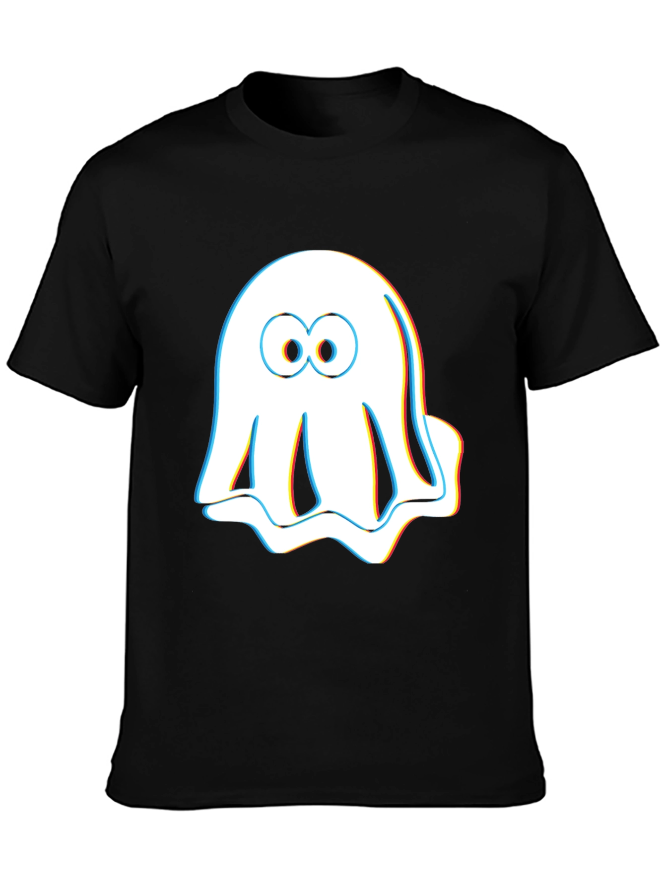 Camiseta Negra con Fantasma Estereoscópico
