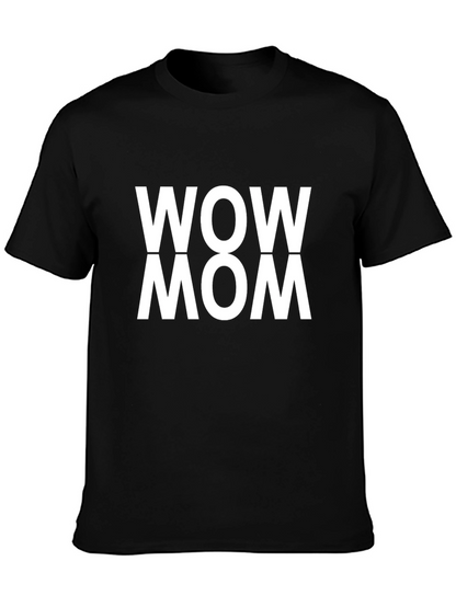 Camiseta Negra con Estampado WOW MOM