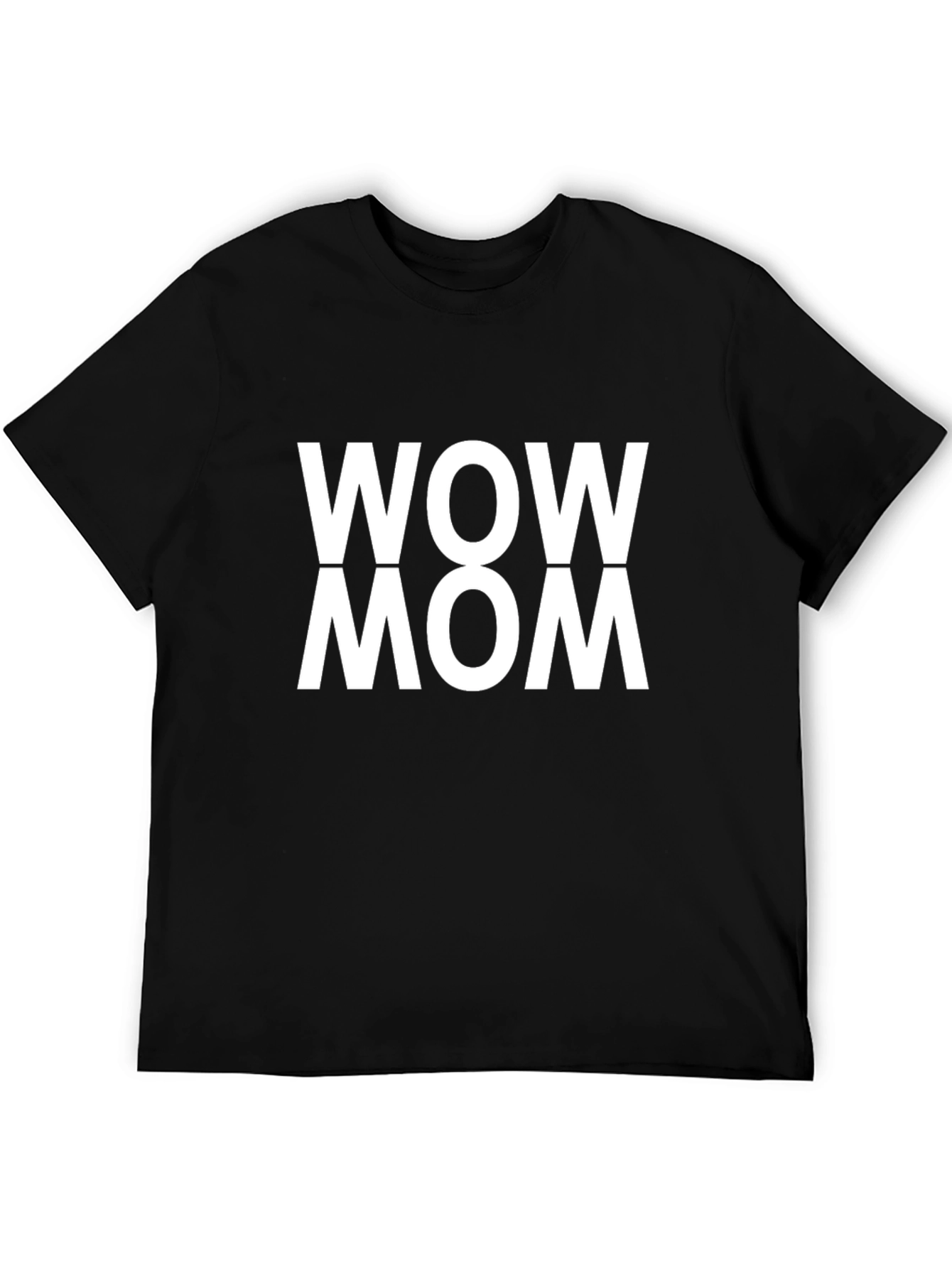 Camiseta Negra con Estampado WOW MOM