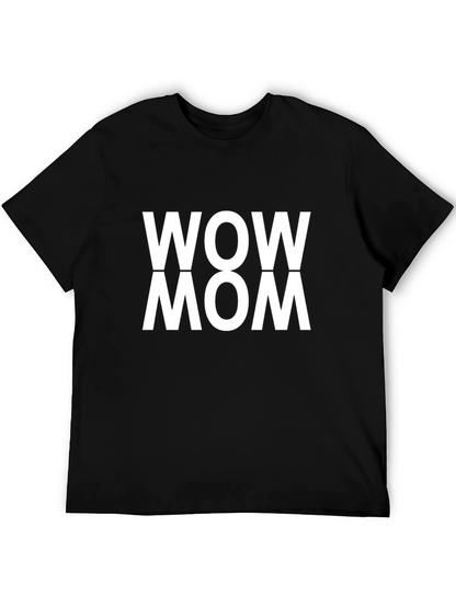 Camiseta Negra con Estampado WOW MOM