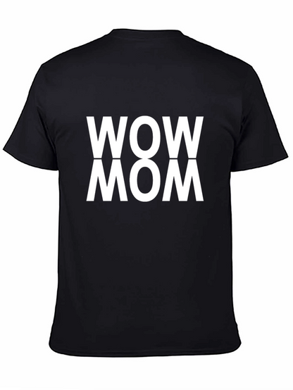 Camiseta Negra con Estampado WOW MOM