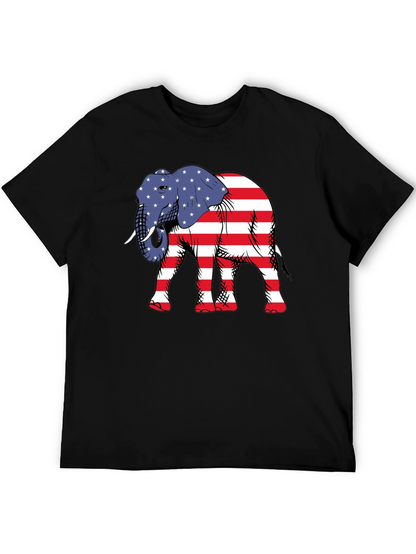 Camiseta Negra con Elefante Patriótico