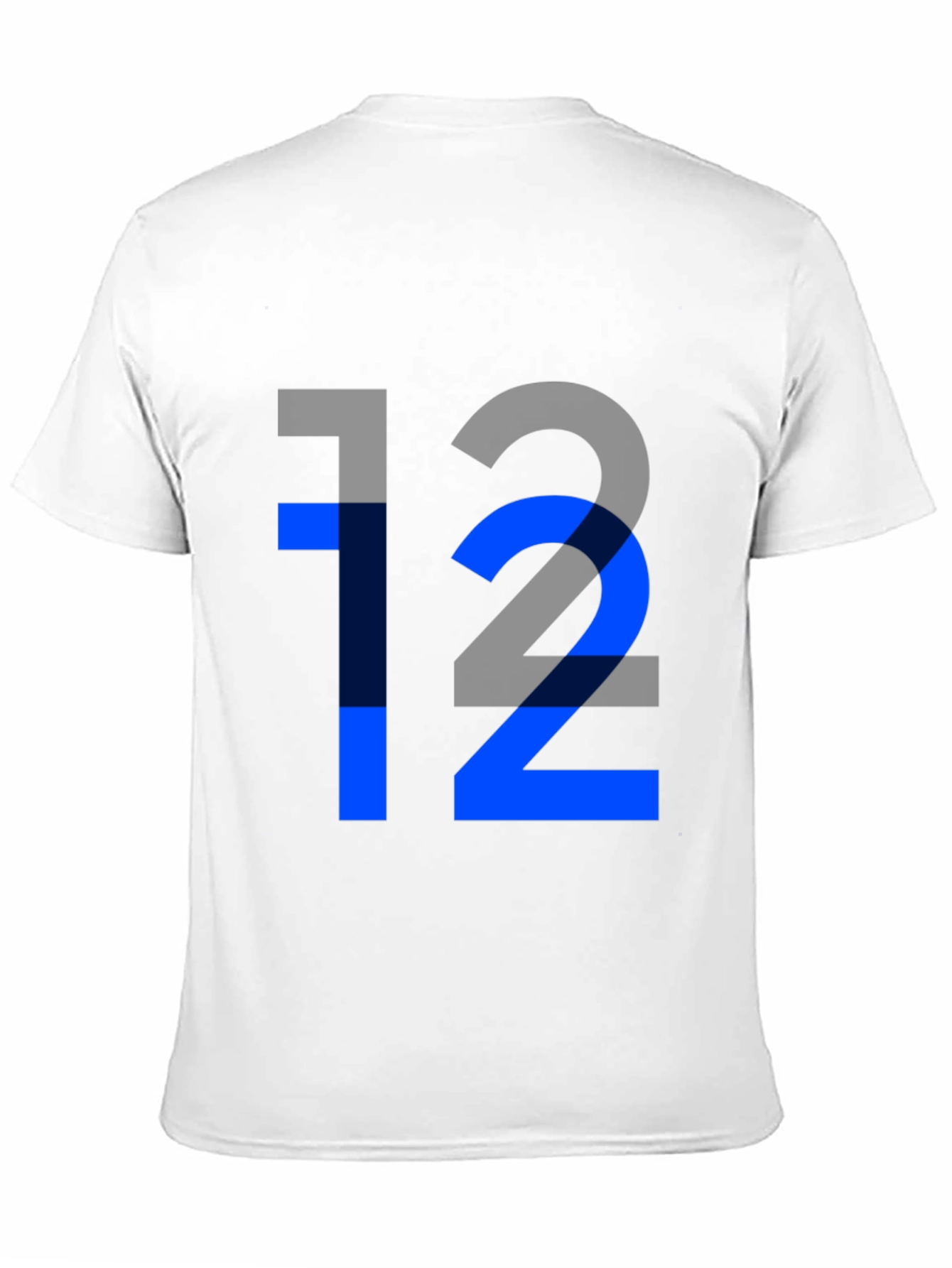 Camiseta Negra con Diseño Número 12 Azul