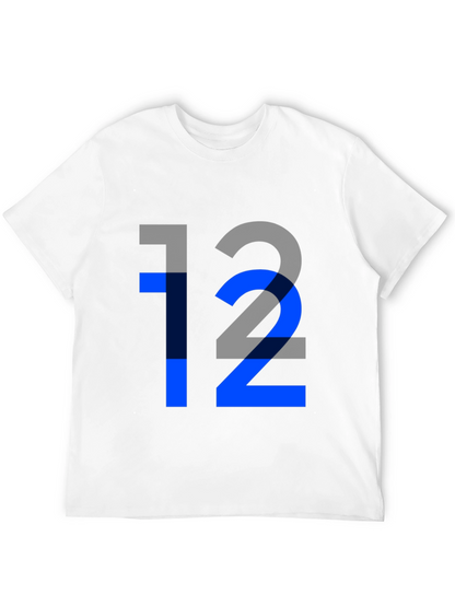 Camiseta Negra con Diseño Número 12 Azul