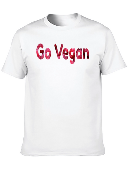Camiseta Negra Go Vegan Floral para Hombre