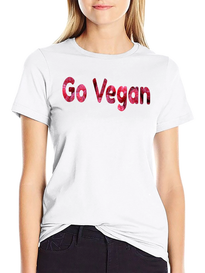 Camiseta Negra Go Vegan Floral para Hombre