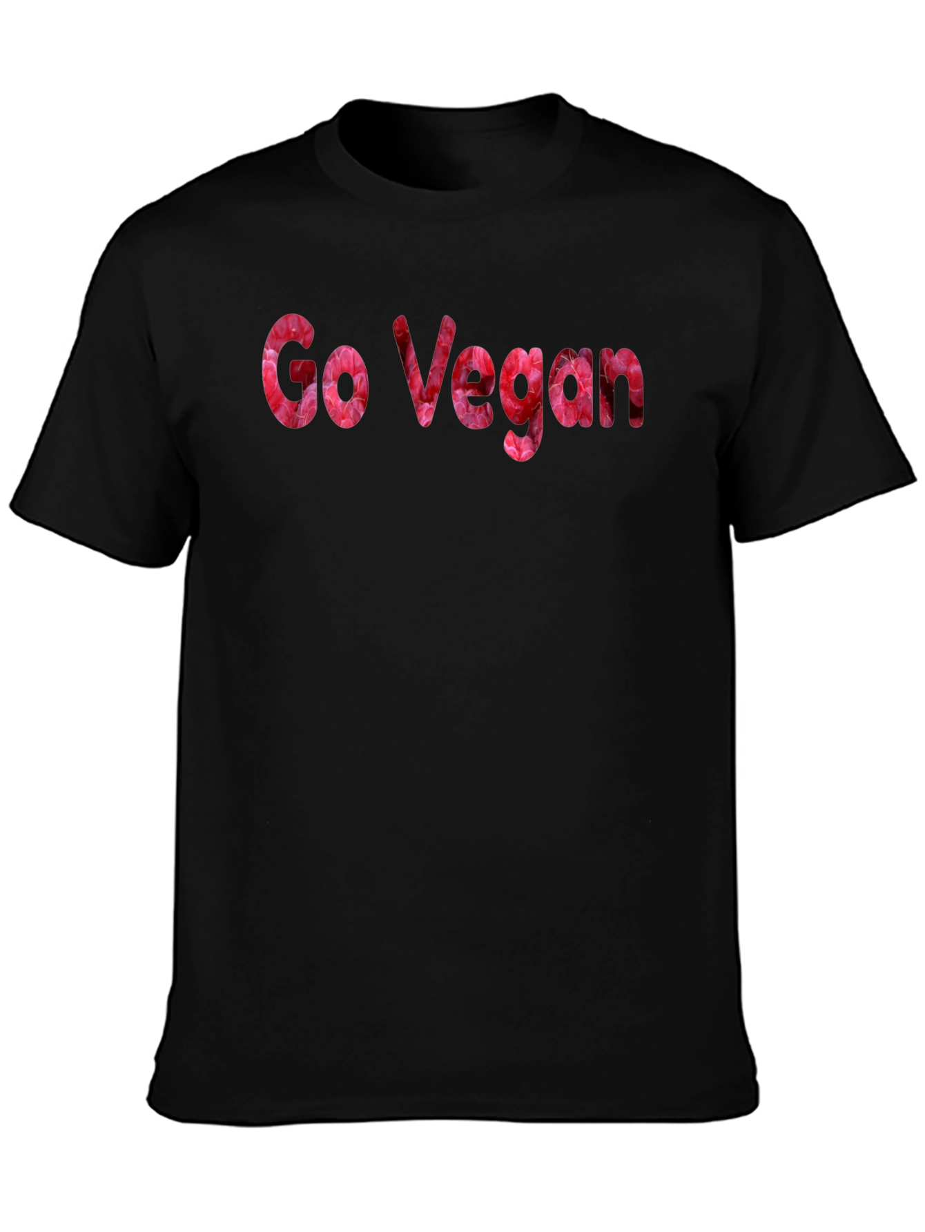 Camiseta Negra Go Vegan Floral para Hombre
