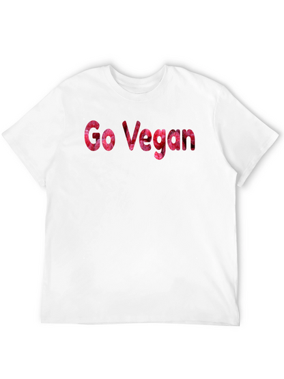 Camiseta Negra Go Vegan Floral para Hombre