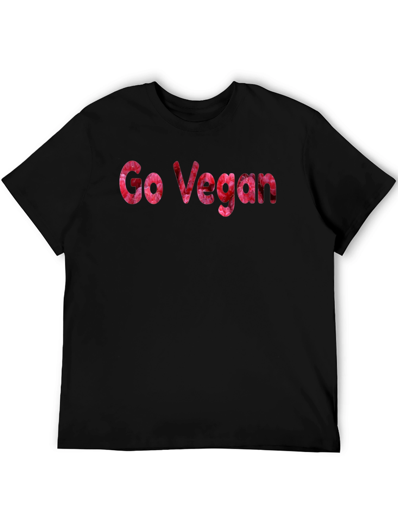 Camiseta Negra Go Vegan Floral para Hombre