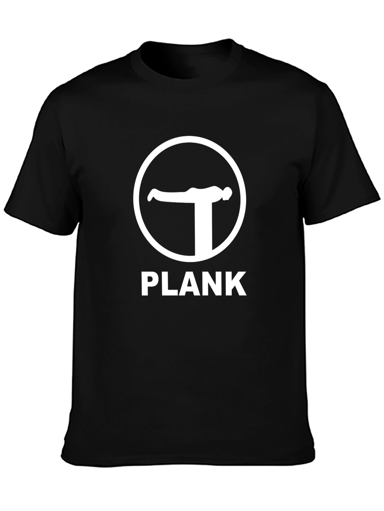 Camiseta Negra Plank para Ejercicio y Fitness