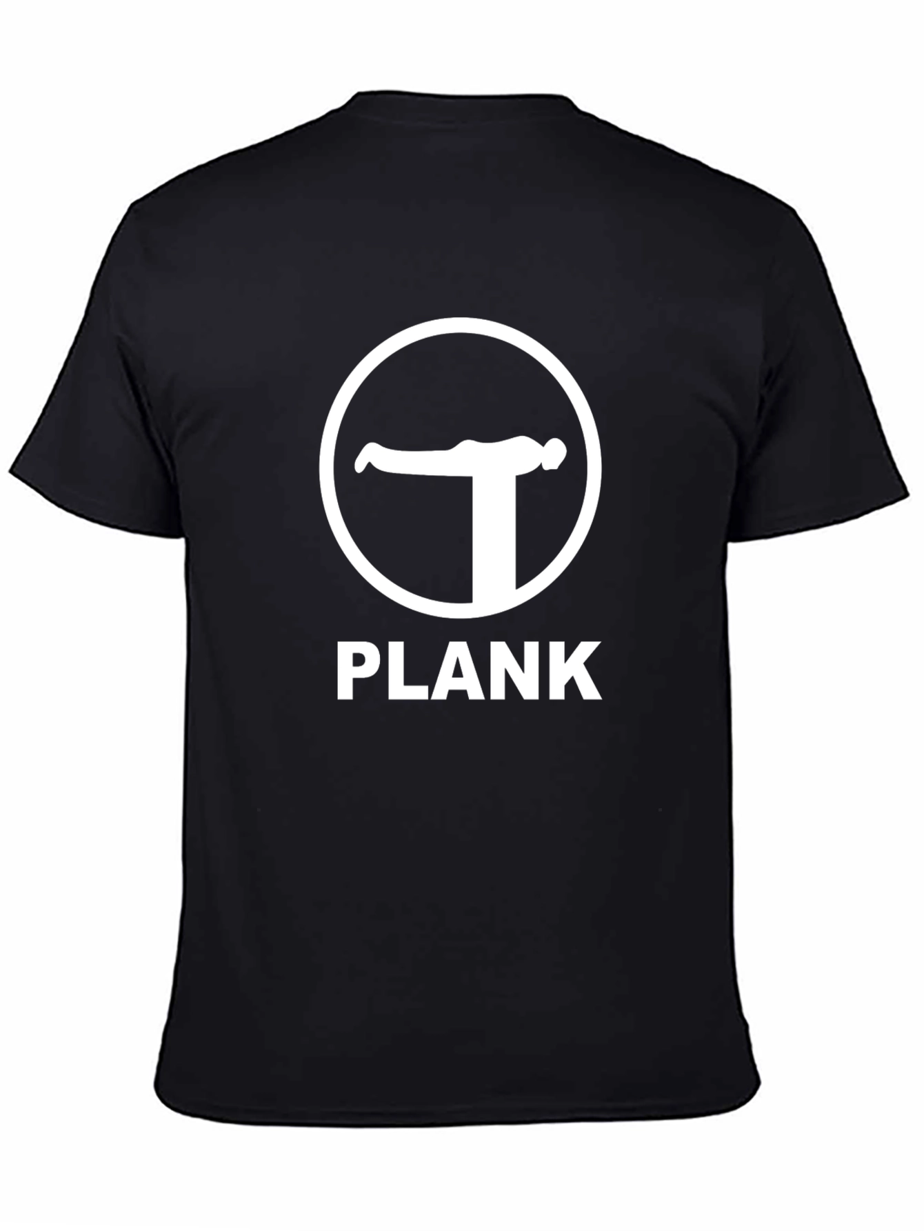 Camiseta Negra Plank para Ejercicio y Fitness