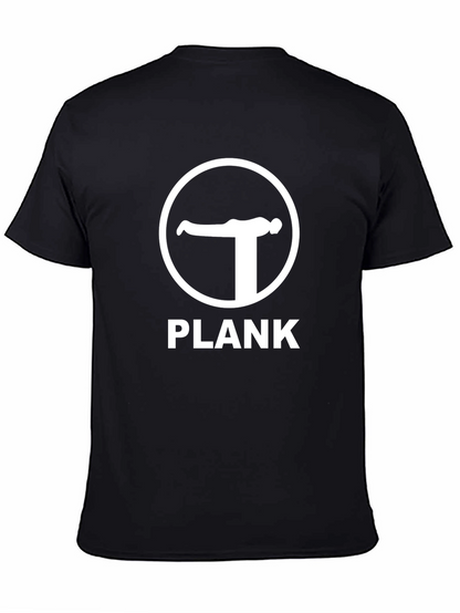 Camiseta Negra Plank para Ejercicio y Fitness