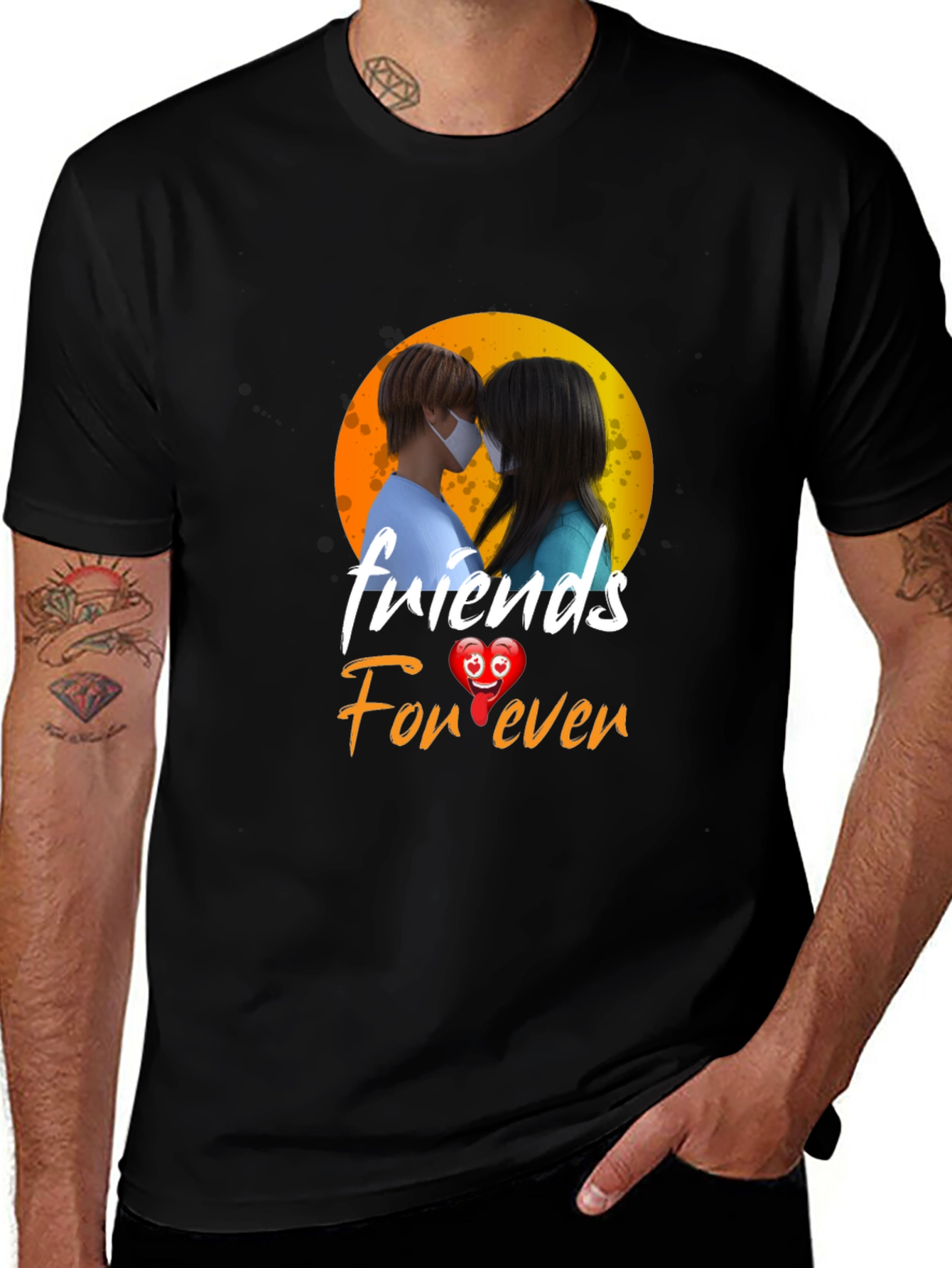 Camiseta Negra Friends Forever